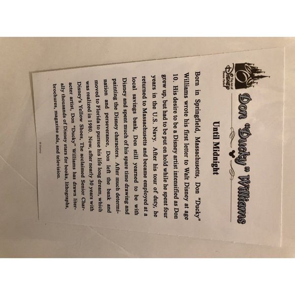 Disney Deluxe Artist Print Don ''Ducky'' Williams Until Midnight 14”x18” NWT - Picture 5 of 5